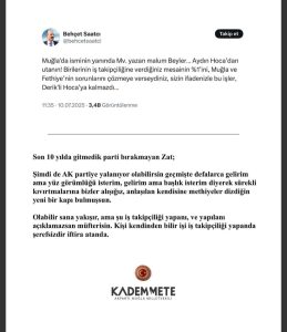 Saatcı ve Mete’den sosyal medya polemiği