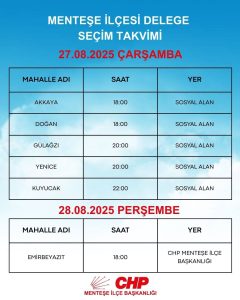 CHP Menteşe’de delege seçimleri 16 Ağustos’ta başlıyor