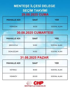 CHP Menteşe’de delege seçimleri 16 Ağustos’ta başlıyor