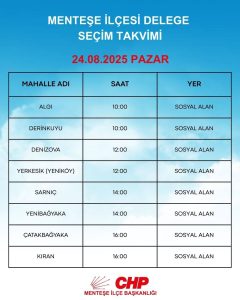 CHP Menteşe’de delege seçimleri 16 Ağustos’ta başlıyor