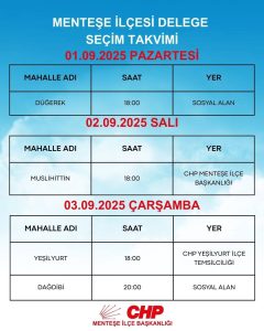 CHP Menteşe’de delege seçimleri 16 Ağustos’ta başlıyor