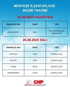 CHP Menteşe’de delege seçimleri 16 Ağustos’ta başlıyor