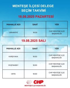 CHP Menteşe’de delege seçimleri 16 Ağustos’ta başlıyor