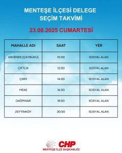 CHP Menteşe’de delege seçimleri 16 Ağustos’ta başlıyor