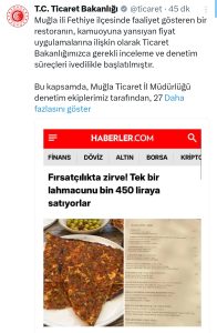 Fethiye'de 1.450 TL’lik lahmacun gündem olmuştu: Ticaret Bakanlığı harekete geçti!