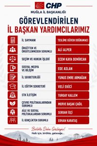 CHP Muğla’da görev dağılımı belli oldu CHP Muğla’da görev dağılımı belli oldu